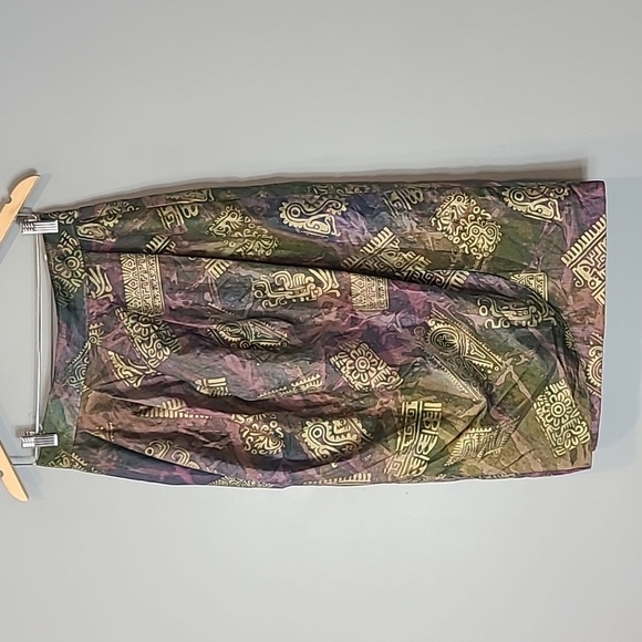 Vera Mont Avant Garde Midi Skirt Pleated Faux Wrap Vintage Punk Silky - Picture 1 of 11